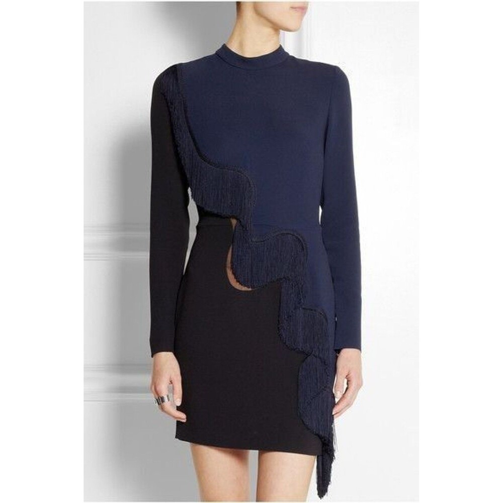 Stella McCartney Alba Fringe Indigo Wave dress US6, IT42